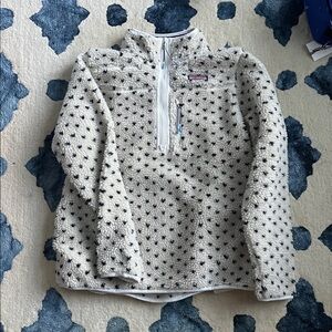 Vineyard Vines Cream and Black Fleece Jacket